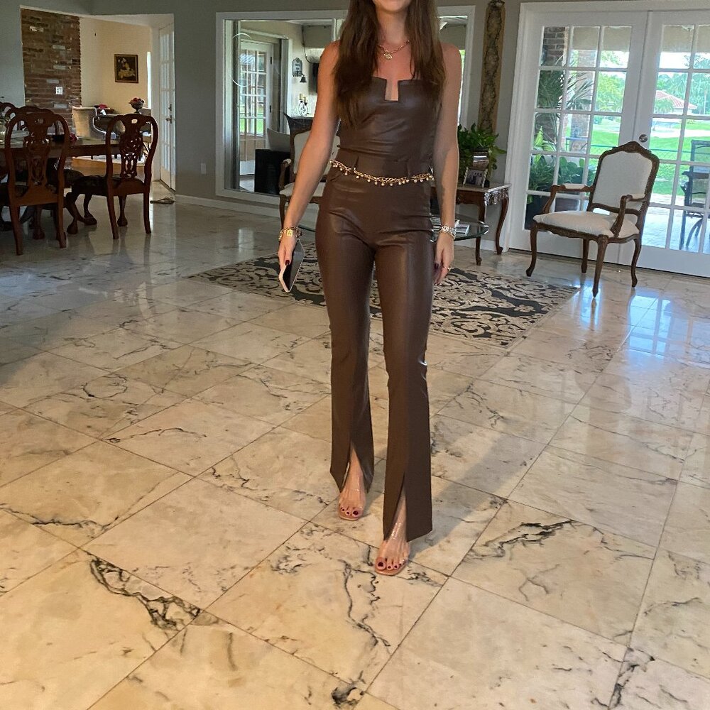 Zara Leather Top and Pant Set